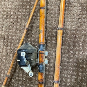 Vintage Light Bamboo Fishing Rod / Pole With Old Zebco 2020 Reel line Nice  Condition Fishing Gear 3 Sections Each App 53 Long -  Canada