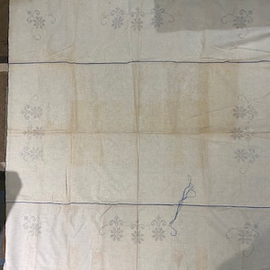 Flowers All Around Table Cloth Ready to Embroider -   Size 53&quot; x 57&quot; Pre - Stamped  Vintage