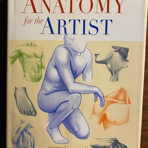 Puede incluir: Un libro titulado "ANATOMY for the ARTIST" con ilustraciones del cuerpo humano. La portada presenta bocetos de partes del cuerpo en varios colores, incluyendo verde, azul y naranja. También es visible el texto "a comprehensive guide to drawing the human body".