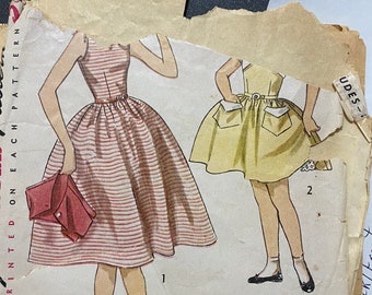 Child's / Girl's  Dress with Bolero - Vintage Simplicity 3835 Pattern. Size 8 - c1950