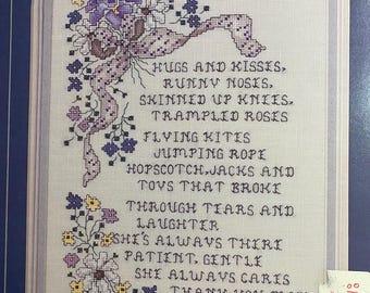 Muestras de amor relativo - Gráficos de la colección de punto de cruz de Stoney Creek - 1985 Libro 20 - Frase bordada con hilo contado - Alfabeto