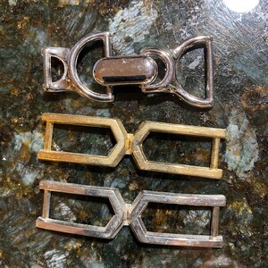 Vintage Gold Tone / Silver Tone Belt Buckles - 3 New Old Stock  - Size 2 1/2" x 1/2"