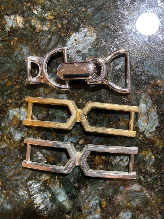 Vintage Gold Tone / Silver Tone Belt Buckles - 3 New Old 