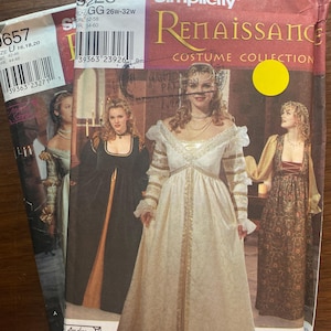 Renässansgarderobe Halloweenkostymer Simplicity 0657 / 9228 Mönster Välj Storlek 16 till 20 eller 26 till 32 - Prinsessa - Conso 2000
