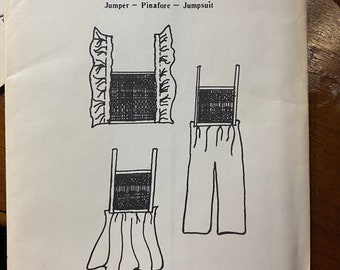 The Virginia Bib Smocked - Toddler / Girl's Jumper, Pinafore, Jumpsuit - The Jennifer Collection  Pattern.  Size 4 - 1981 - uncut