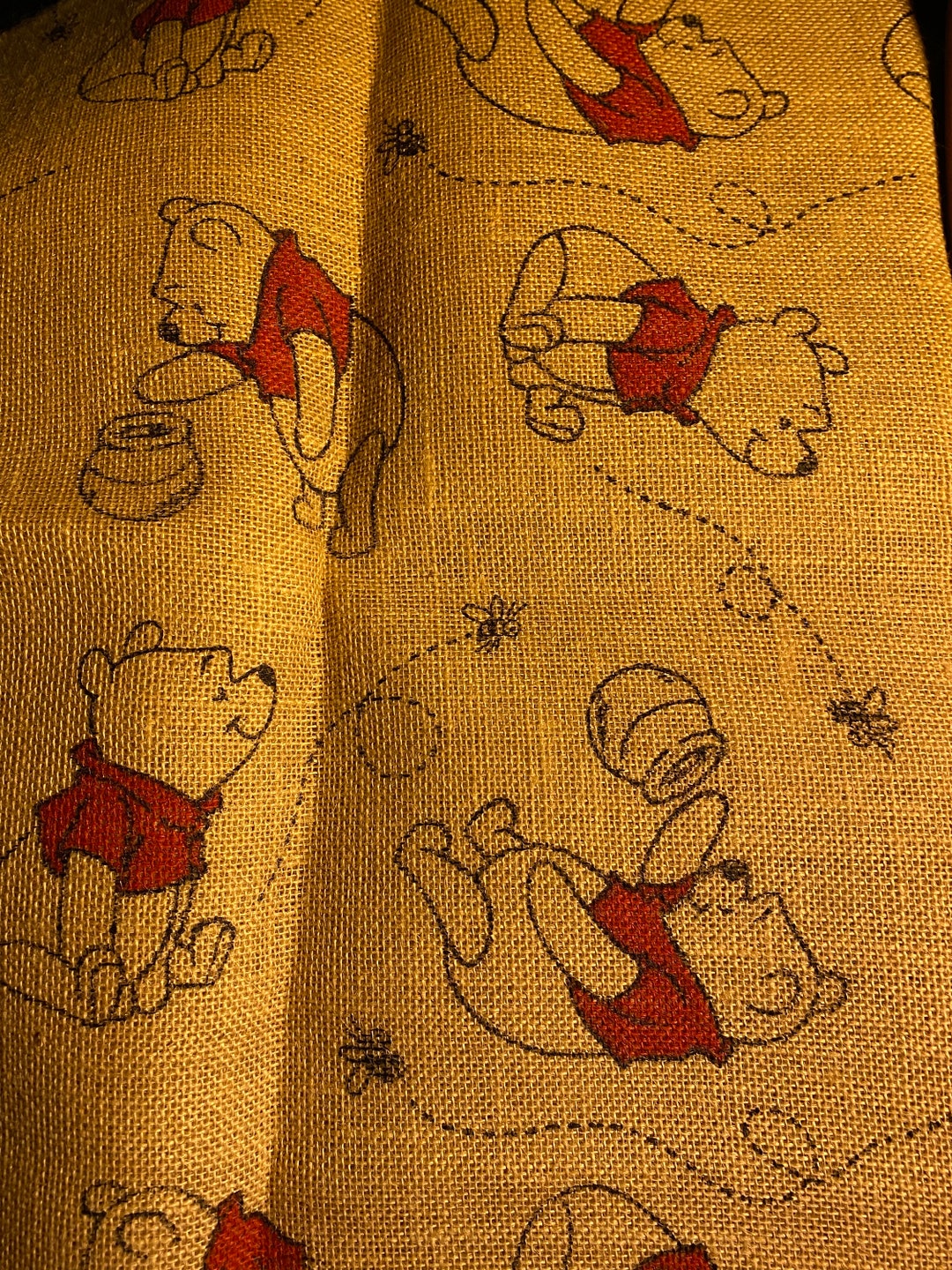 Winnie the Pooh Latch Hook Pillow / Rug Burlap 36 X 48 Stamped Burlap