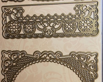 Grandes Bordas Decorativas - Matrizes de Corte Metálicas para Artesanato em Papel, Impressão e Criação de Cartões - Anna Griffin -