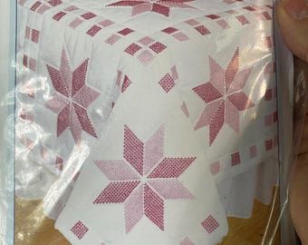 Sechs 45 cm Quilt Blöcke zum Bemalen / Bemalen - Stoffquadrate mit vorgedruckten Sternen - gestempelt - 2004