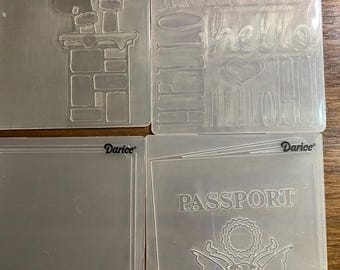 Escolha de pasta para relevo: Olá, Papai Noel, chaminé, talheres ou passaporte - 4,25" x 5,5" para criação de cartões de papel - Darice