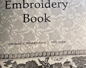 Embroidery Book - Erica Wilson - 1973 - Needlepoint / Black Work / Stump / Stitches / Techniques / Embroidery Patterns / Directions / How To