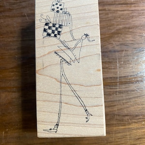 Fantasievol meisje cadeau Feesttijd - Rubberstempelblok - Grillig ontwerp papier knutselen, prenten maken, kaarten maken, ideaal voor kinderen 1,5 x 3,25 inch