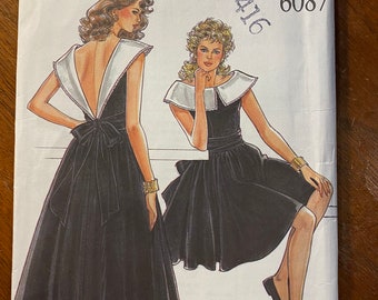Misses / Damen Kleid New Look Simplicity 6087 Muster (uncut) Größe 8 bis 18 - Tiefes V Rücken