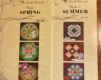 Table Topper Series Card / Poker Table Quilted Cover - Pick: Bk 1 Spring or Bk 2 Summer - Runner - / Patterns / Instructions - 2005/6