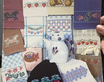 Tea Towel Treasury Fingertip Towel Borders - Counted Thread Cross Stitch Pattern - Hickory Hollow  DS-64 - De Selby  -