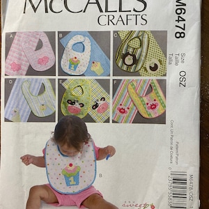 BABY Bibs - ACCESSORIES -  McCall's# M6478 Vintage Pattern (uncut) - 2011 - Easy sew pattern with Appliqués