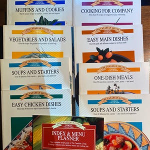 Set 8 in Cardboard Case - Canadian Living Cooking Collection CookBook - Main, Soup, Chicken, Veggies, Muffins, Desserts etc - 500 Recipes