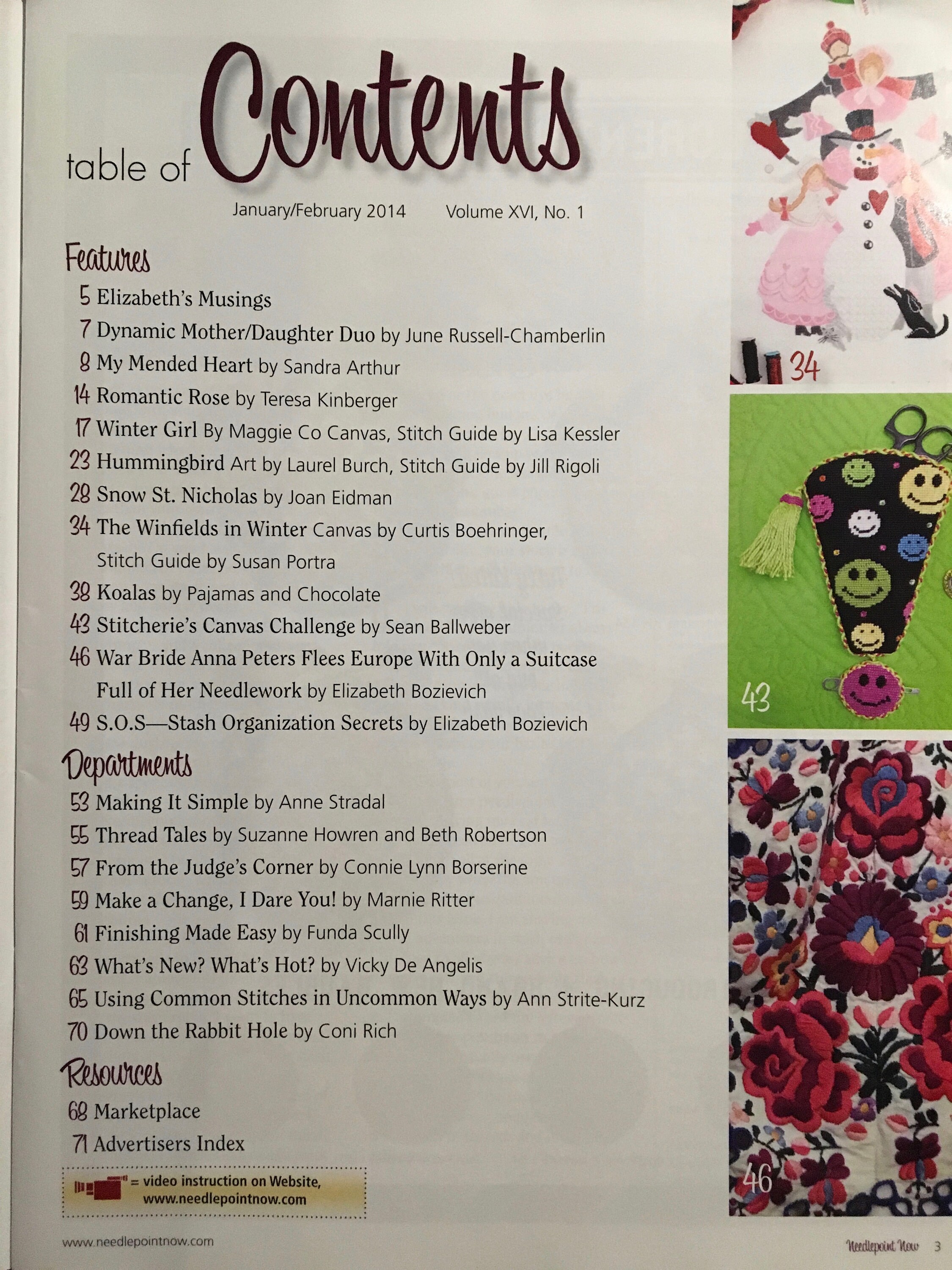 Needlepoint Now Magazine January / February 2014 Issue XVI No. Etsy