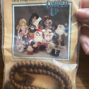 Curly Crepe Wool Doll Hair / Beard / Manes / Tails Package Hair (Light Brown) unopened  - Doll making supply - All cooped Up