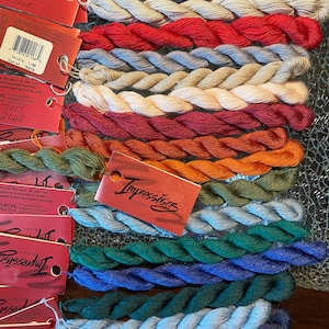 Impressions Silk & Wool Specialty Embroidery thread Floss - Needlepoint, Cross Stitch Choose: Color Tonal Shades - Hand Dyed - 36 yds Caron