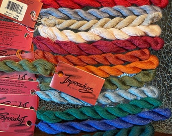 Impressions Silk & Wool Specialty Embroidery thread Floss - Needlepoint, Cross Stitch Choose: Color Tonal Shades - Hand Dyed - 36 yds Caron