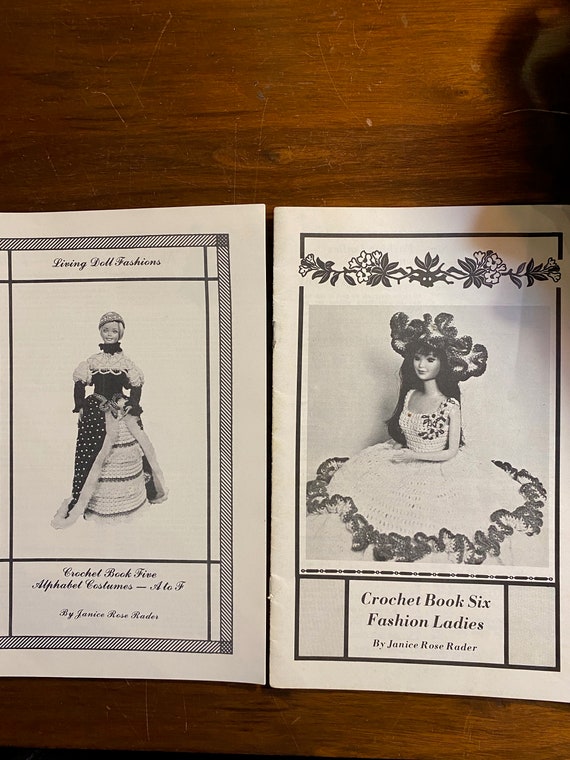 Janice Rose Rader Crocheted Doll Fashion Booklets - 1980s
