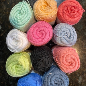 Hobbii Rainbow 8/4 Quality 100%  Cotton Fingering Yarn Skein -170m 50g  - New  For knitting crocheting Choose Color: Pastels and more