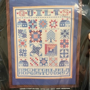 Quilts / Alphabet Sampler -  Kit 50-519 - Janlynn - Cross Stitch Embroidery Stitchery - 1987