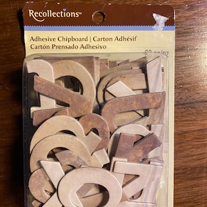 Piezas de aglomerado de alfabetos - Autoadhesivo - Recuerdos - Adornos de scrapbooking - Elaboración de papel, álbum de fotos, diarios, etc.