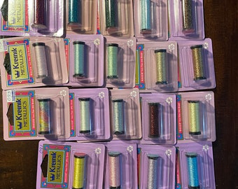 Kreinik #4 Braid Balger Very Fine - Pick Color 060 to 9300 Metallics Specialty Embroidery thread Floss - Needlepoint Cross Stitch Spool 12yd