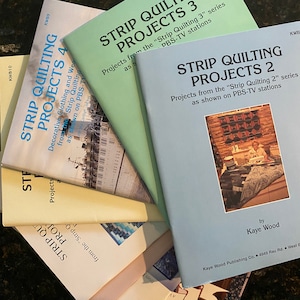 Strip Quilting - Quilts Pieced Patterns, Kaye Wood - 1990s - Step-by-step Directions - illustrazioni - Come mostrato su PBS-TV -- Scegli volume