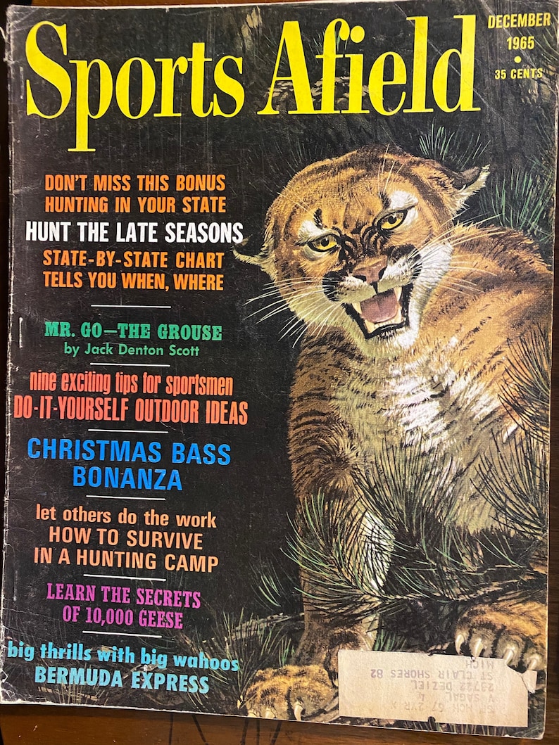 Vintage 1959 Sports Afield magazine cover reproduction metal sign deer