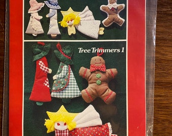 Tree Trimmers / Ornaments -- Soft Stuffed  The Patchwork Pattern from Yours Truly (uncut) Angel, Gingerbread Boy, Boy & Girl