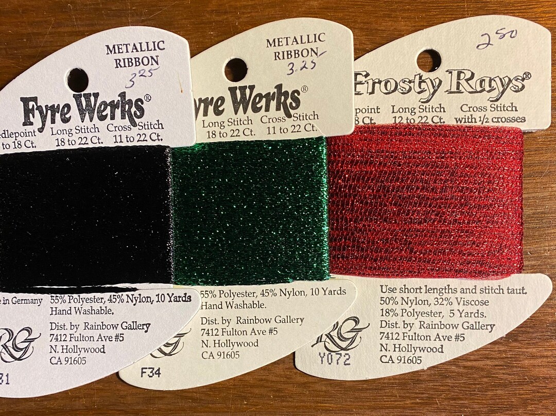 Needlepoint Ribbon Metallic Specialty Embroidery Ribbon Floss - Needlepoint Cross Stitch ...