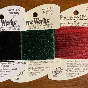 Needlepoint Ribbon Metallic Specialty Embroidery Ribbon Floss - Needlepoint Cross Stitch ...