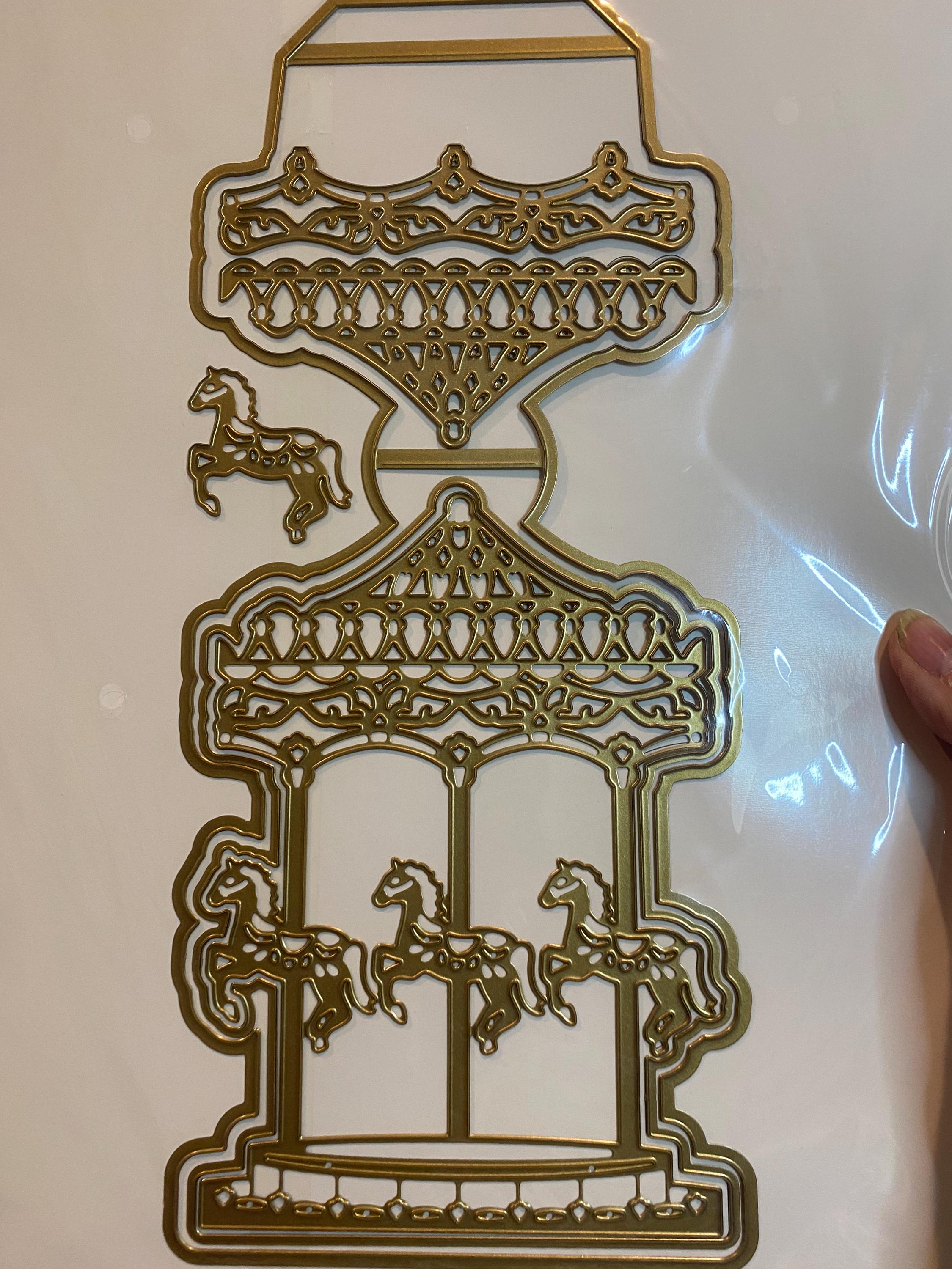 Carousel Easel Card Dies Metal Dies Paper Crafting, Print Making