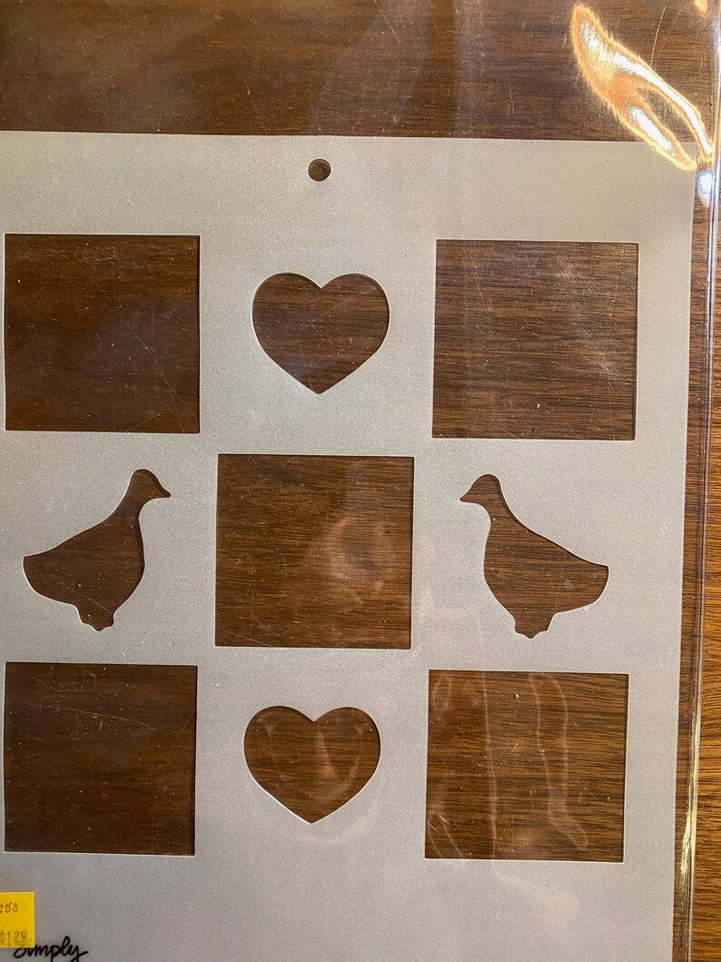 Pre cut reusable Designs Country Squares and Blank Stencil Sheets Bird Pineapple Stenciling Bundle