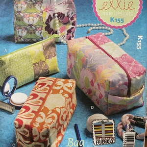 Set of Zippered Cases / Bags / Totes / Sacs - Kwik Sew Ellie Mae Designs K155 Pattern to sew - 2013  uncut