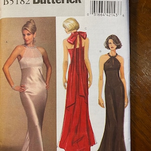 Misses  Dress Wedding - Evening  Dress ( Bridesmaid) Butterick 5182  - Adult Size 14 to 20 -  2008 - With Train