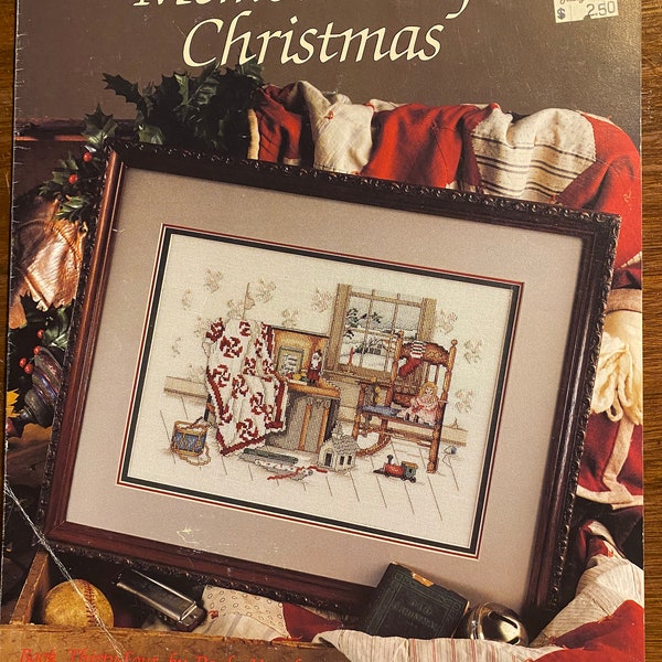 Memories of Christmas - Leisure Arts 904 - Paula Vaughan - Counted Cross Stitch Chart 1990 - Counted Thread Stitch - House, Quilt