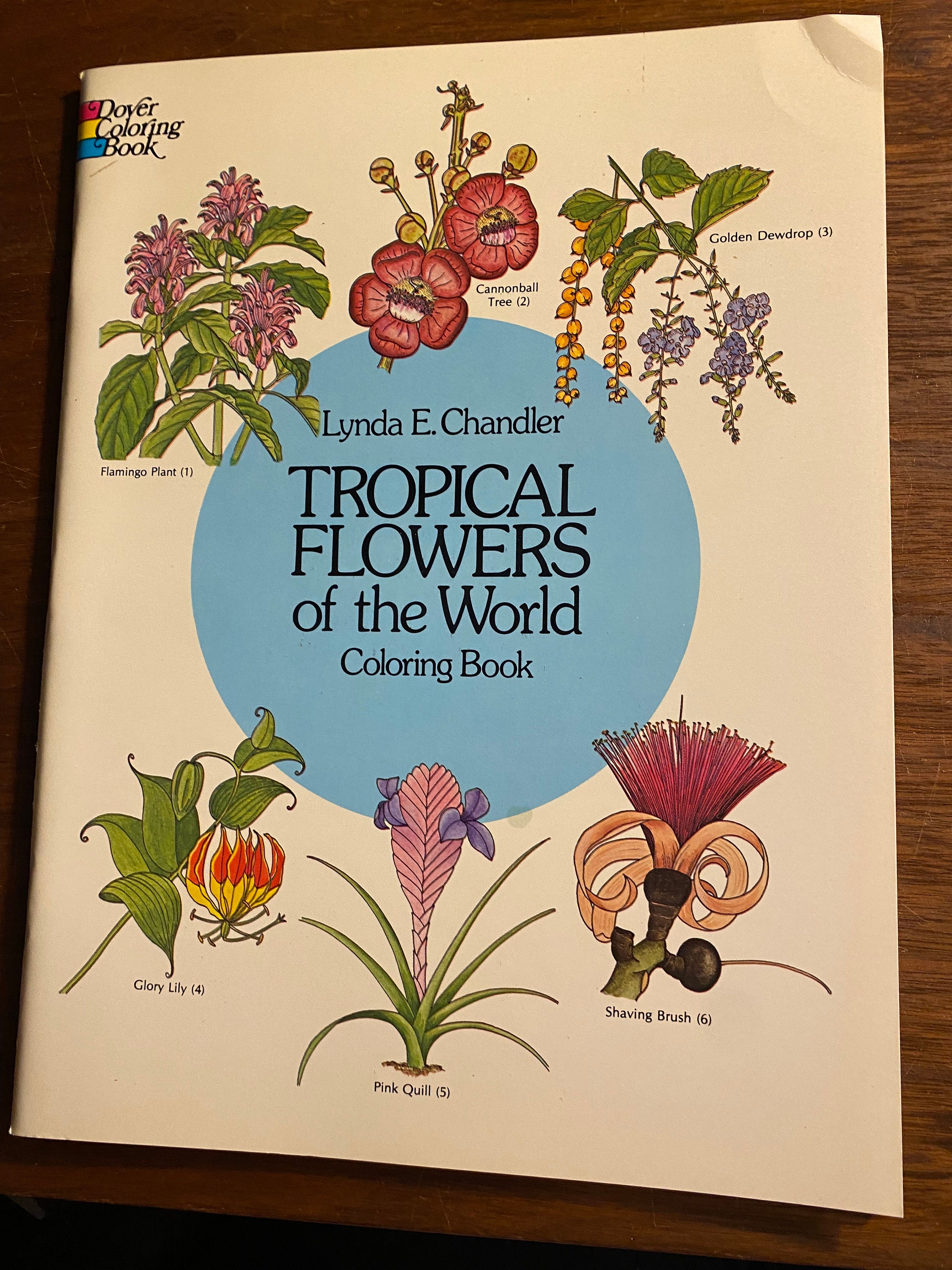 Tropical Flowers of the World Coloring Book - 1981- Lynda Chandler