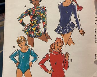 Leotard / Dance / Exercise  - Girl Toddler - Designer Kerstin Martensson - Kwik Sew 2177 - 1992 Pattern (uncut) size 4 to 7