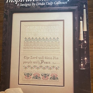 Inspirational Samplers - Linda Calhoun -  Scripture Inspired Cross Stitch Chart - Faithful - Leisure Arts 2495 - 1993 Bible Verse Religious