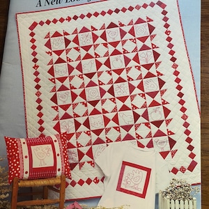 Quilting A New Look for Redwork - borduurwerk quiltpatroon - Cindy Taylor Oates - 1997 - blokken