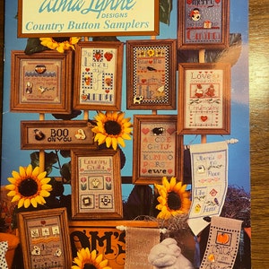 Alma Lynne&#39;s Country Button Samplers Cross Stitch  - 1994 - Counted Thread Patterns Various projects  - Whimsical Scarecrows -