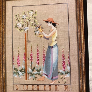 Verano en mi jardín - Mirabilia Designs 50 - Tabla de punto de cruz de bordado - década de 1990 - sin abrir