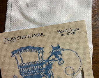 White Cross Stitch Fabric by Charles Craft, Aida 14 count 1 pc 12" x 18"