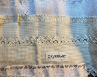 Counted Thread Cross Stitch Fabric by Zweigart, Aida - Needlework Fabric Border / Band -  Choose: Band Color / Width