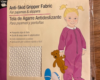 Dritz Anti-Skid / Slip Gripper Fabric for Pajamas Slippers (11" x 24") New