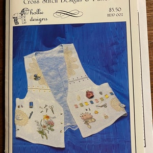 Misses Cross Stitched Vest Patroon - Hollie Designs HDP 002 - Judy Milhollin Gibbs - 1992 - Volwassen Maten S, M, L, XL, XXL - Uncut