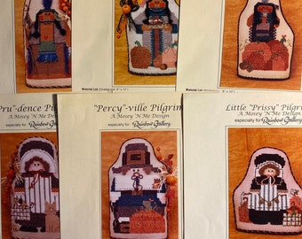 Conceptions rapides et amusantes pour Thanksgiving Choisissez : Tribu autochtone ou pèlerins - Sandra Richards - Tableau de point de croix compté 1998 Rainbow Gallery